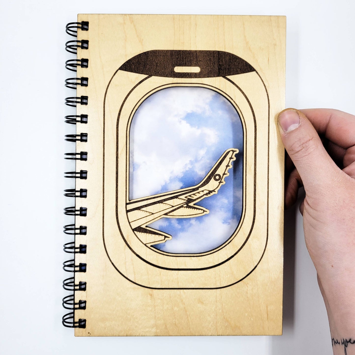 Journal - Fly away plane wood journal