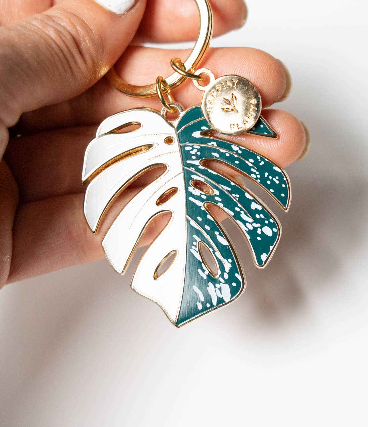 Monstera 'Albo Variegata' Plant Keychain