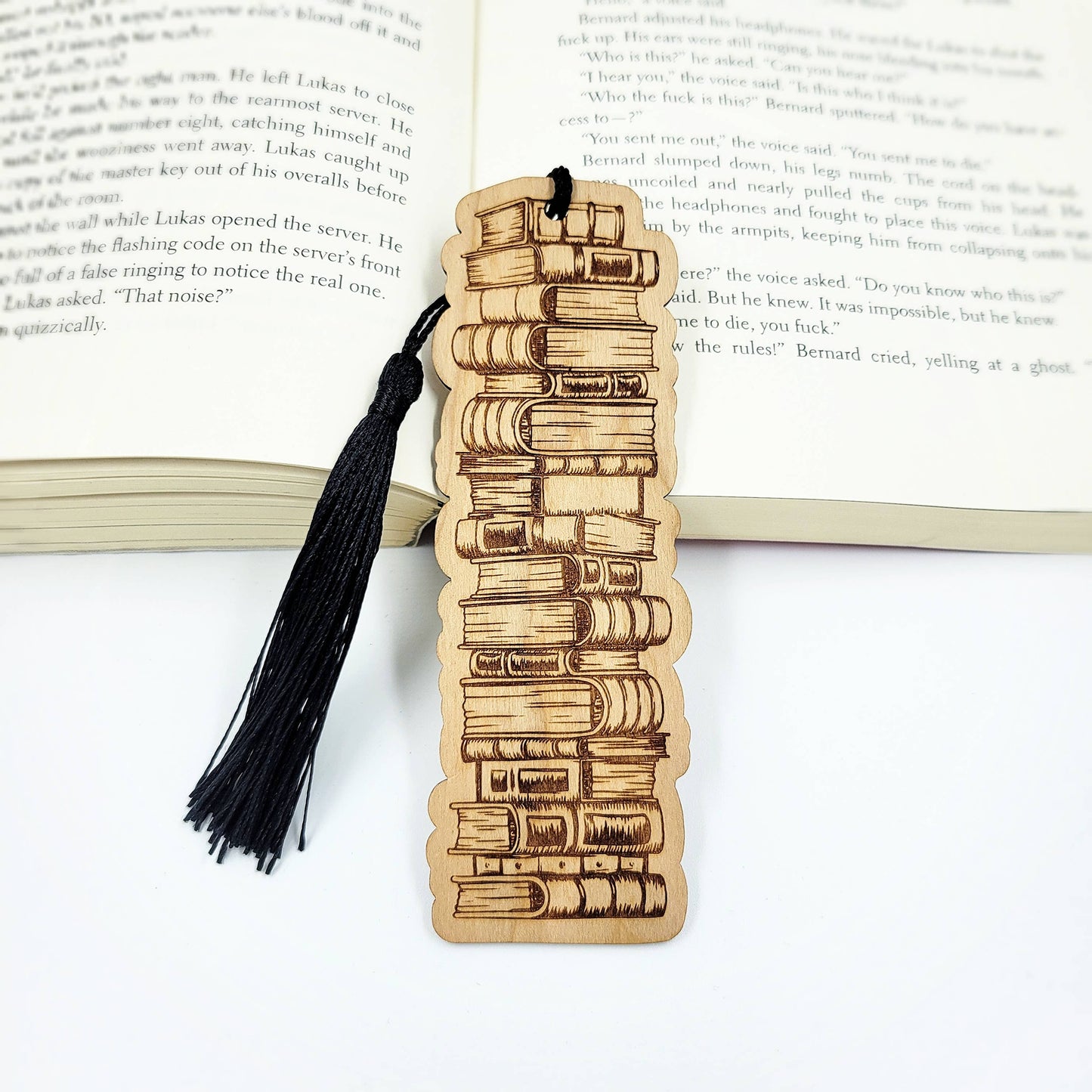 Bookmark - Book stack wood bookmark - Stationery and Gifts