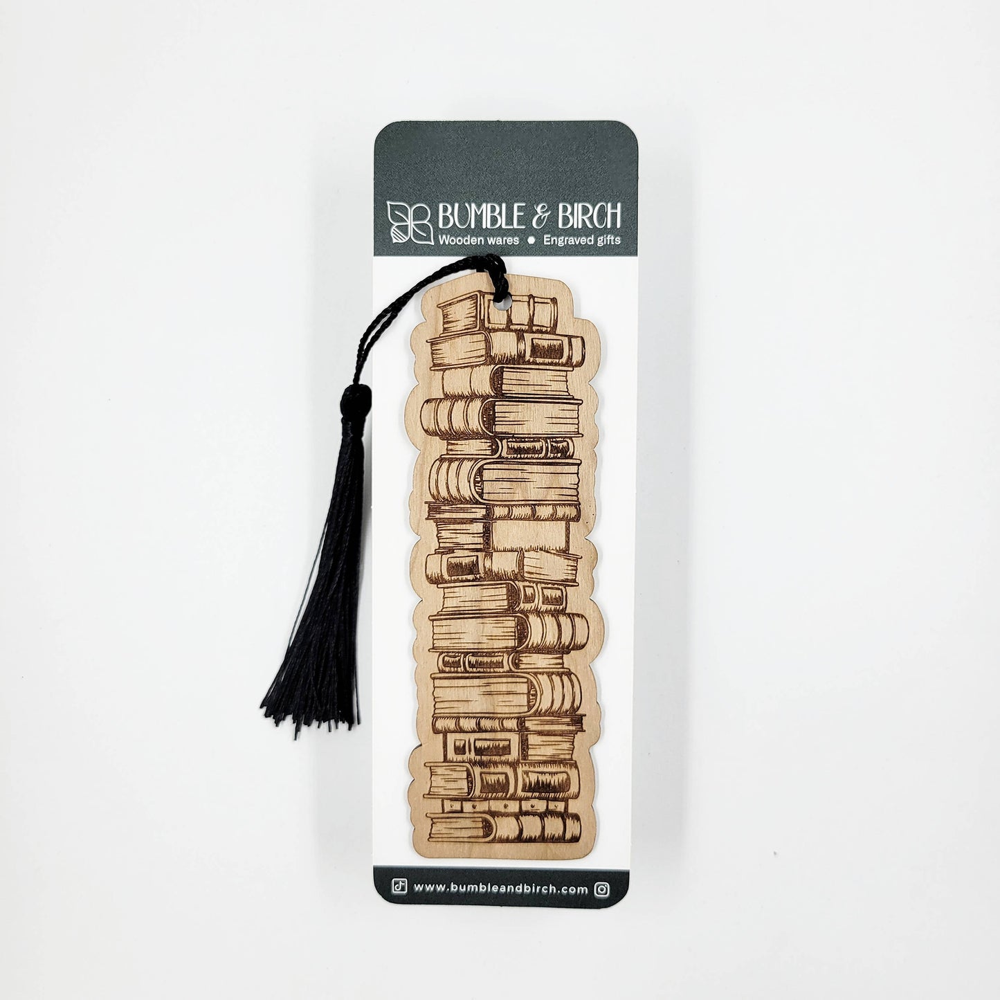 Bookmark - Book stack wood bookmark - Stationery and Gifts