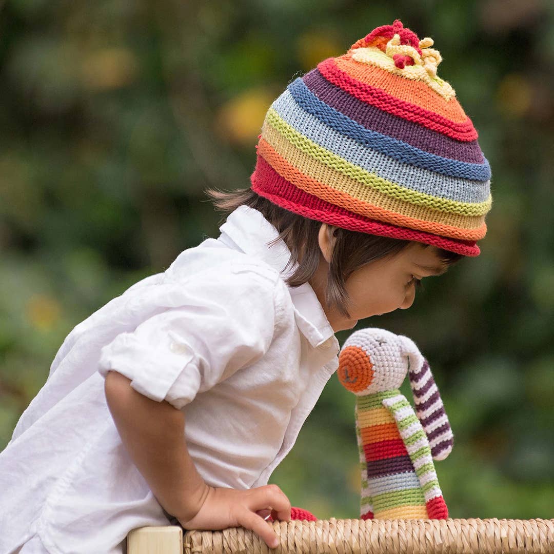 Baby Beanie - Knit Rainbow Hat