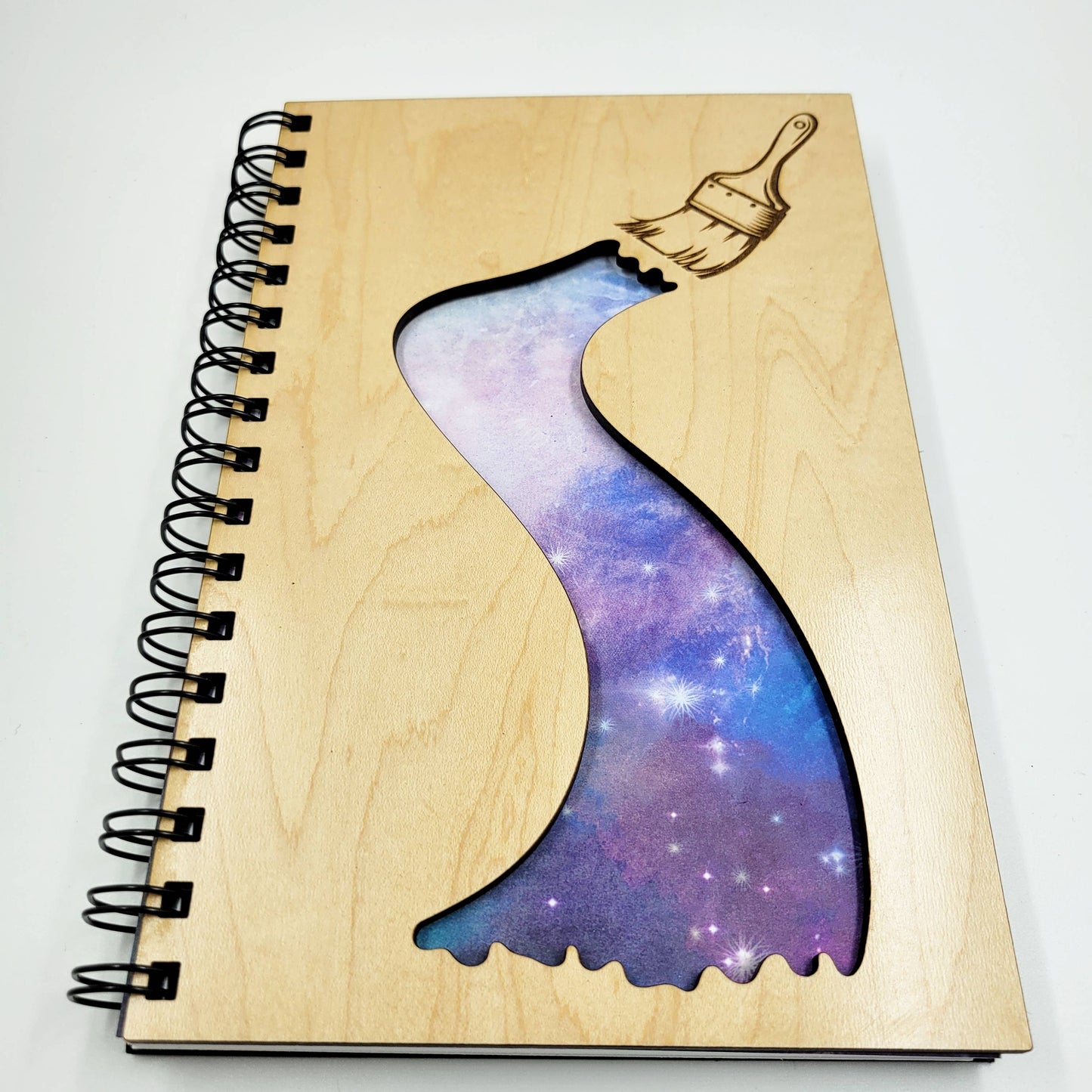 Journal - Paint the sky wood journal - stationery, journals, notebook