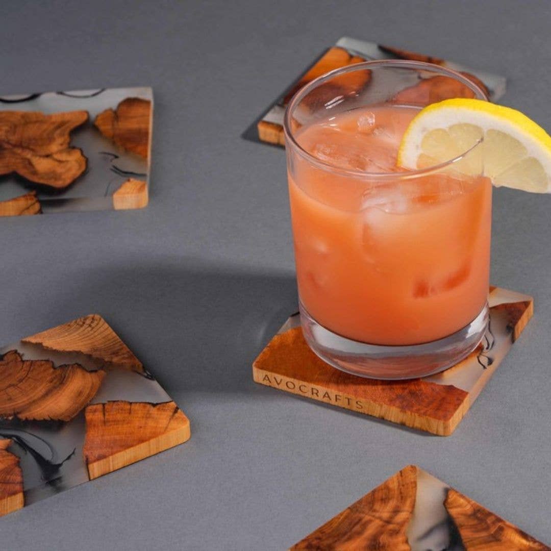 Coasters - Handcrafted Cedar Coasters, Full Set of 6