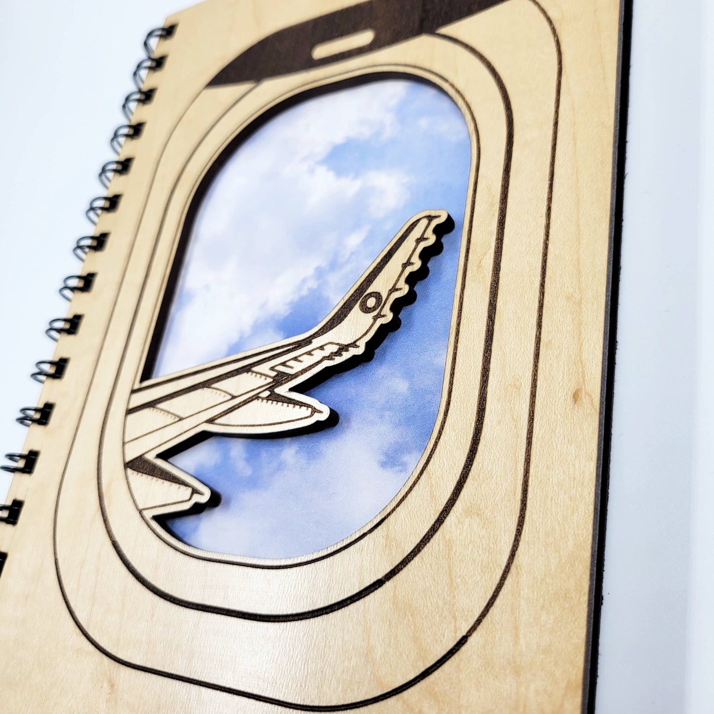 Journal - Fly away plane wood journal