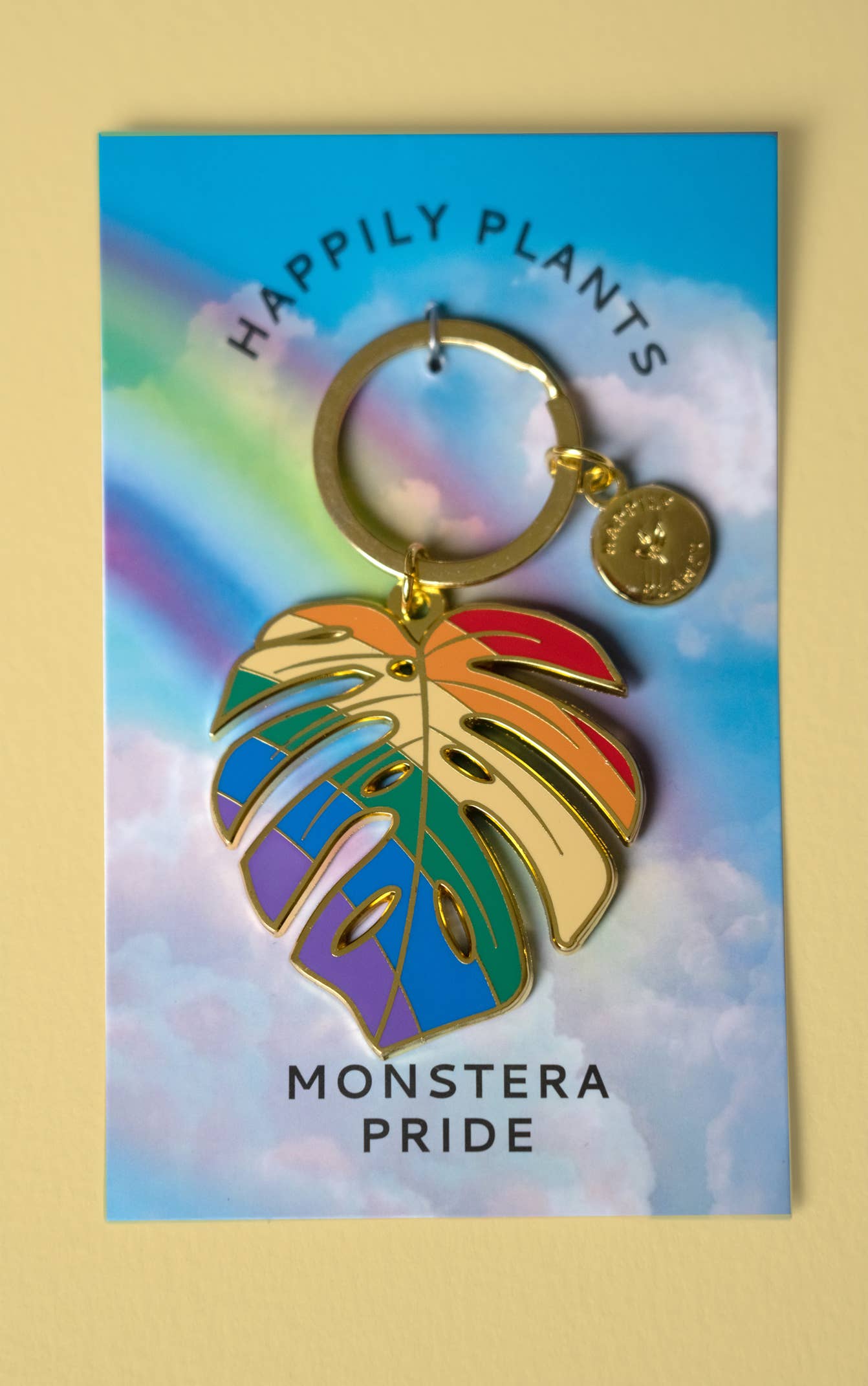 Monstera Pride Rainbow' Plant Keychain, Pride Gifts