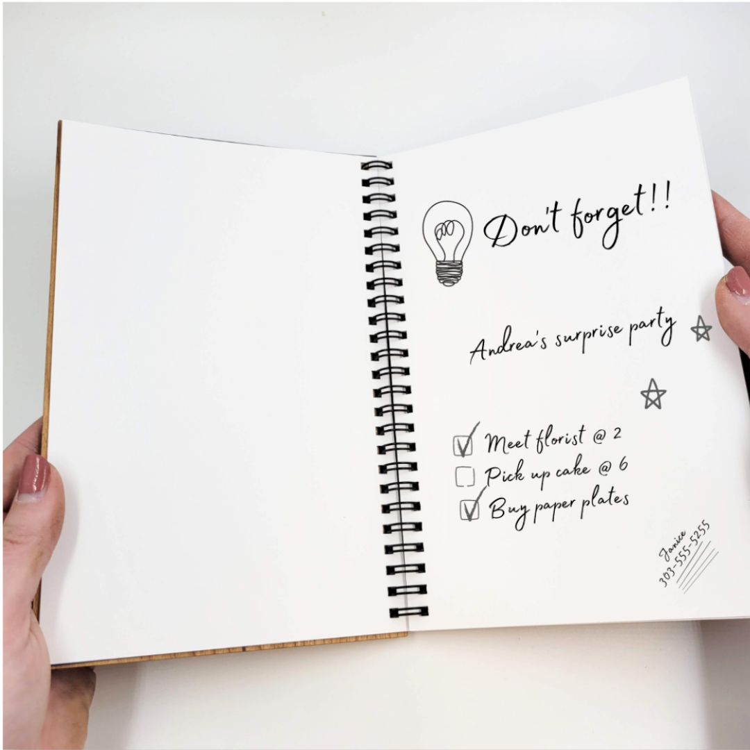 Journal - Floral cutout wood journal - stationery, journals, notebook