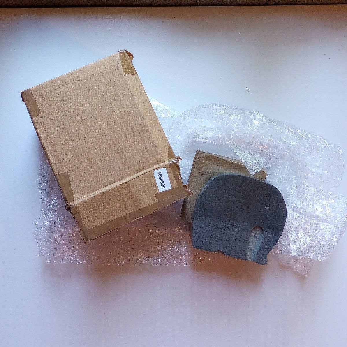 Ten Thousand Villages - Stone Elephant Holder and Coasters - Set of 4