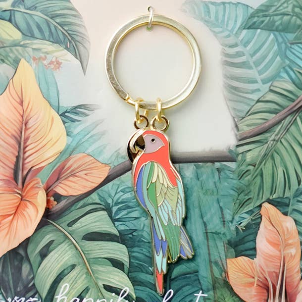 Parrot Keychain, Tropical Bird Gifts