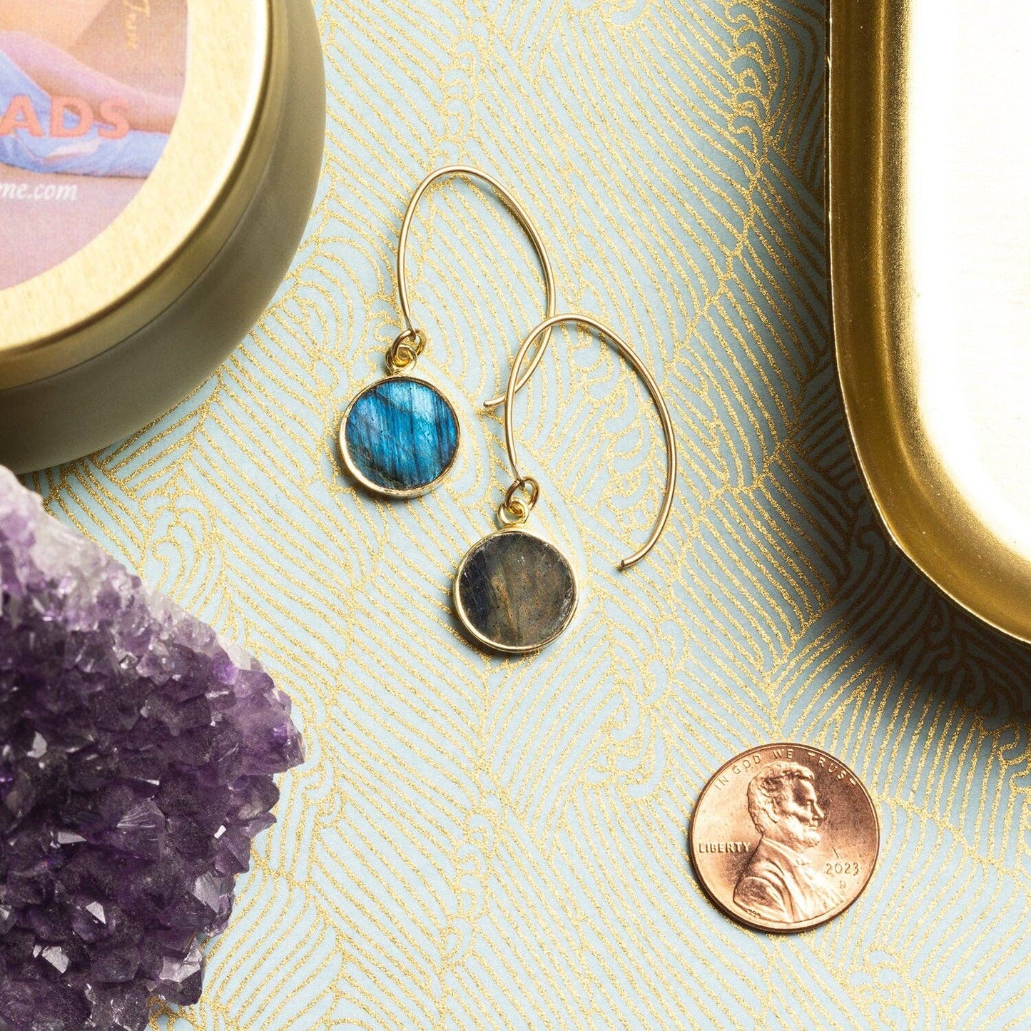 Labradorite 14K Gold Filled Drop Earrings