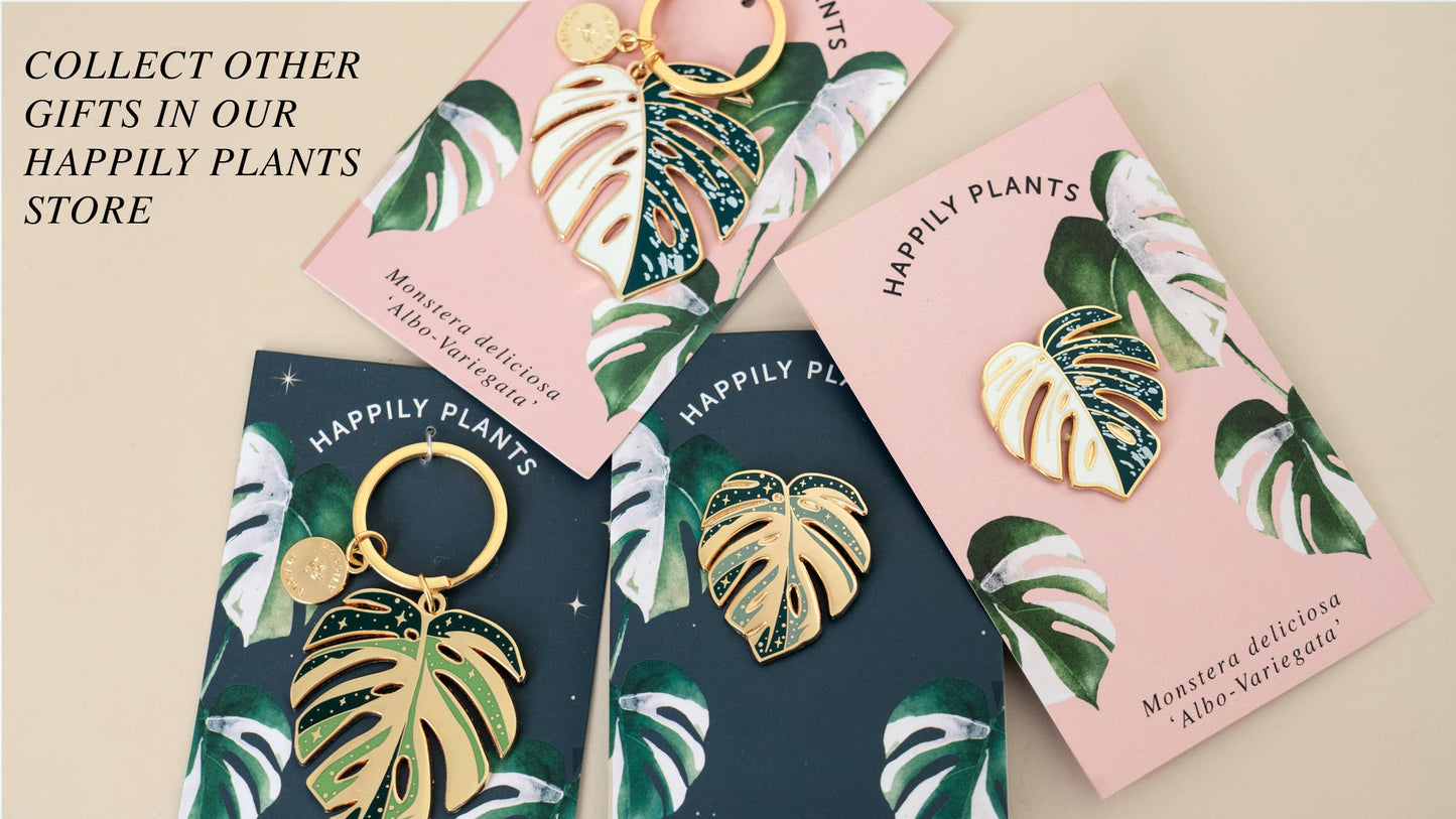 Monstera 'Albo Variegata' Plant Keychain