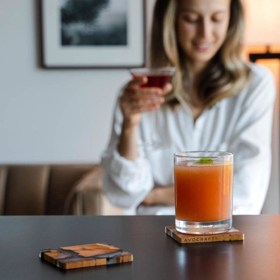 Coasters - Handcrafted Cedar Coasters, Full Set of 6