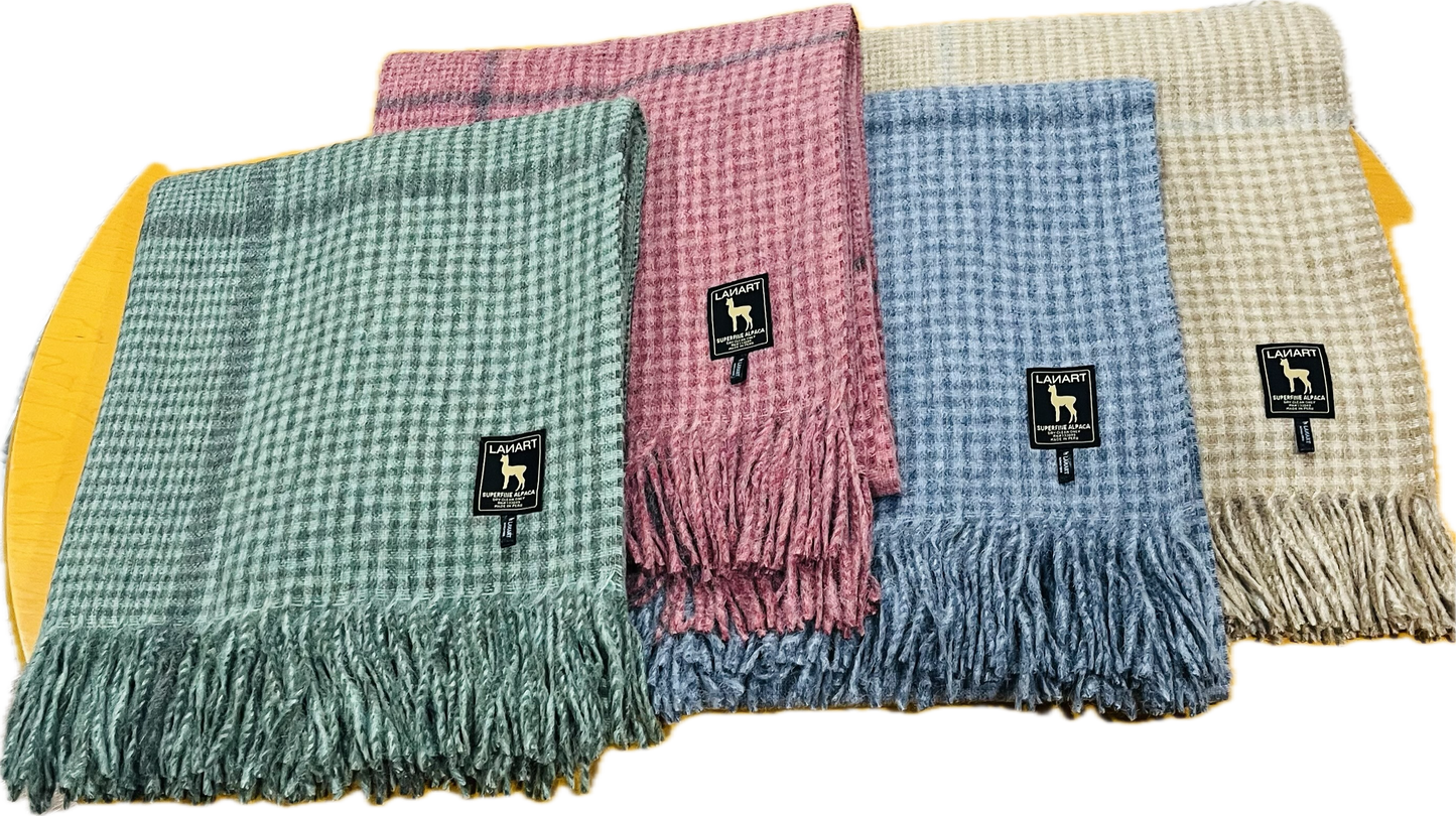 Lanart Alpaca - Cross Plaid Throw Blanket