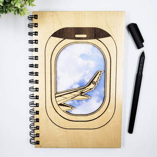 Journal - Fly away plane wood journal