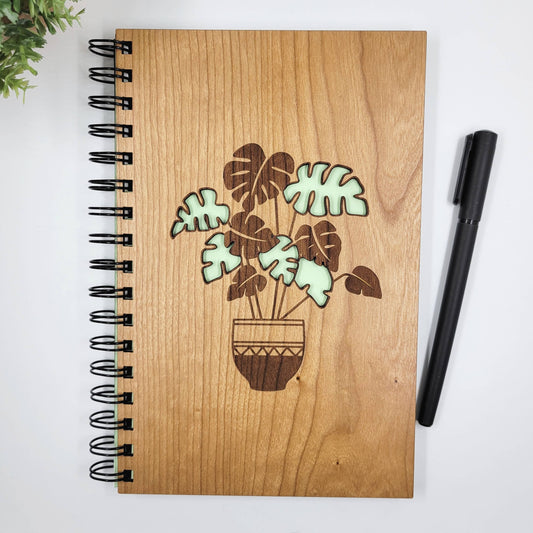 Journal - Monstera plant wood journal