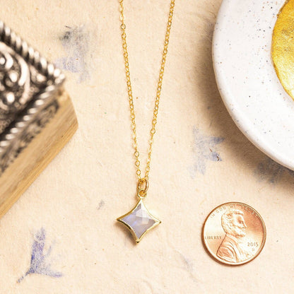 Moonstone Star Gold Necklace 14k gold filled delicate chain