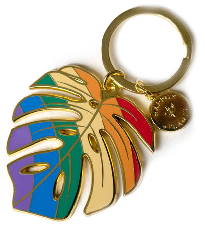 Monstera Pride Rainbow' Plant Keychain, Pride Gifts