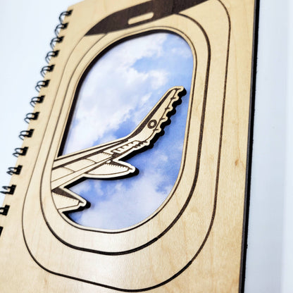Journal - Fly away plane wood journal