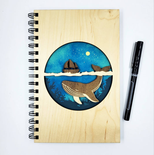 Sea voyage wood journal - stationery, journals, notebook