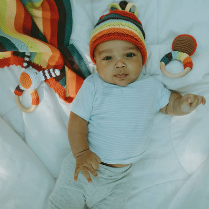 Baby Beanie - Knit Rainbow Hat