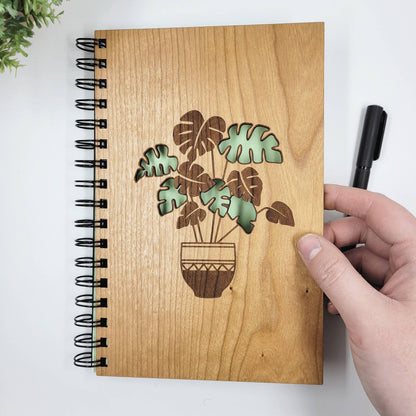 Journal - Monstera plant wood journal