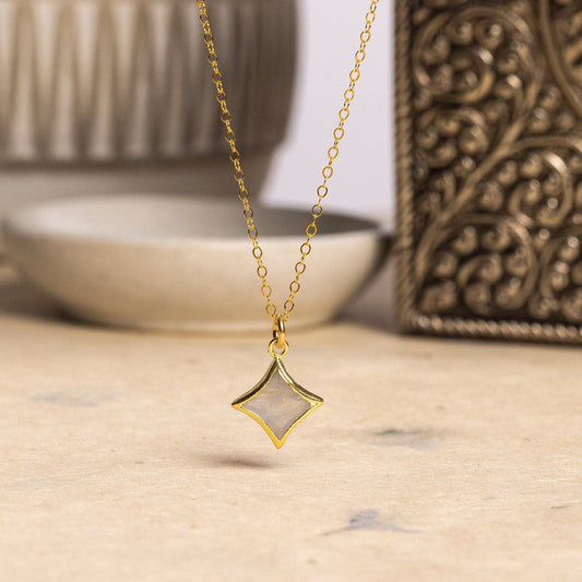 Moonstone Star Gold Necklace 14k gold filled delicate chain