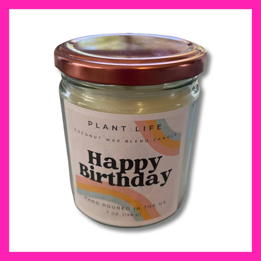 Happy Birthday Glass Candle